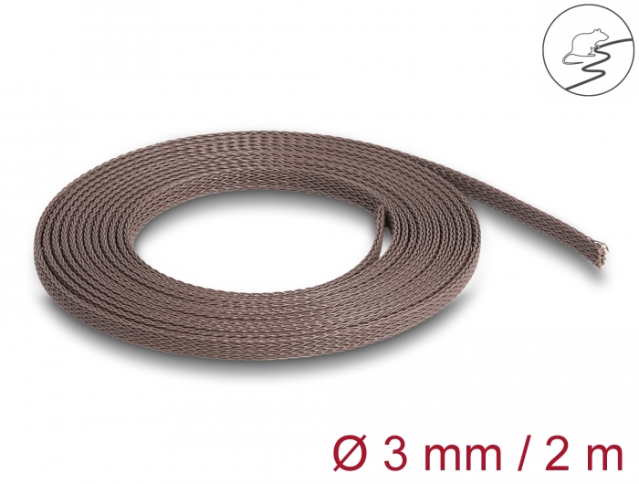 Delock Geflechtschlauch nagerfest dehnbar 2 m x 3 mm braun #1 