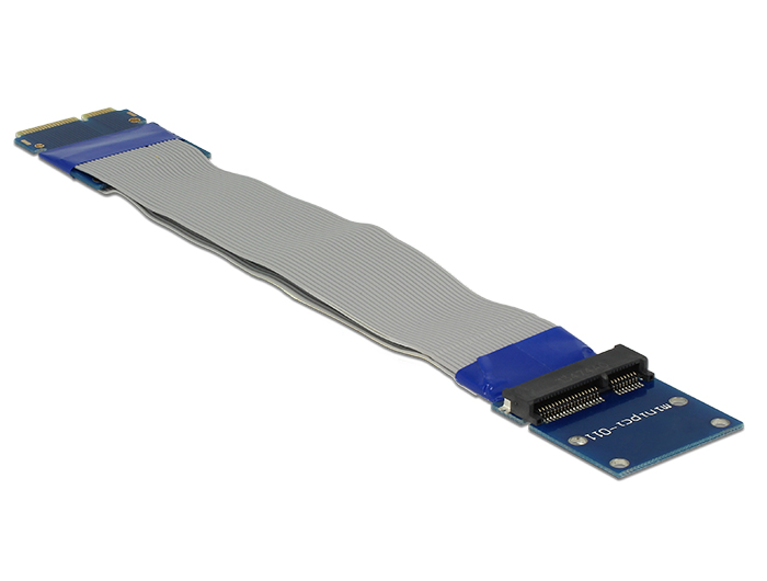 Delock Verlängerung Mini PCI Express / mSATA Stecker > Slot Riser Karte mit flexiblem Kabel 13 cm #1 