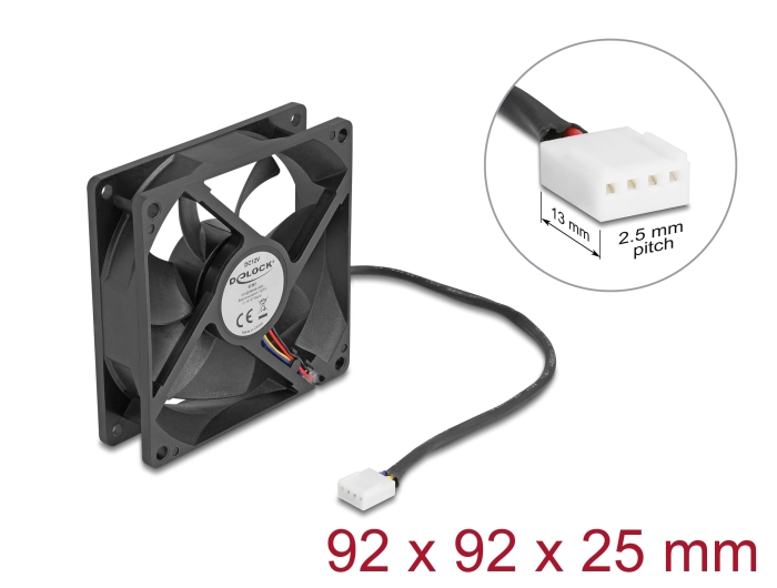 Delock Axiallüfter 12 V DC, 92 x 92 x 25 mm schwarz #1 