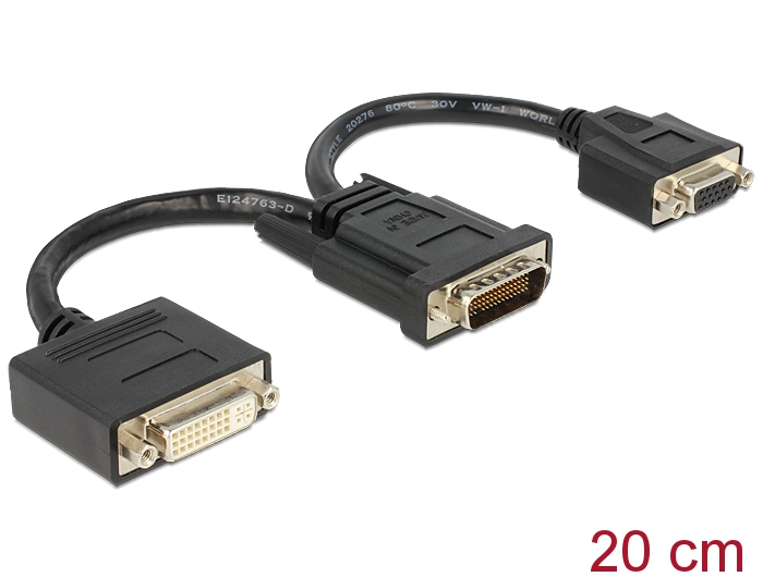 Delock Adapter DMS-59 Stecker > DVI 24+5 Buchse + VGA Buchse 20 cm #1 