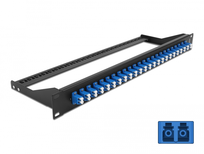 Delock 19″ LWL Patchpanel 24 Port LC Duplex blau #1 