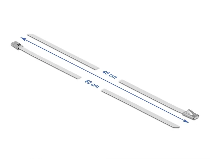 Delock Edelstahlkabelbinder L 400 x B 4,6 mm weiß 10 Stück #2 