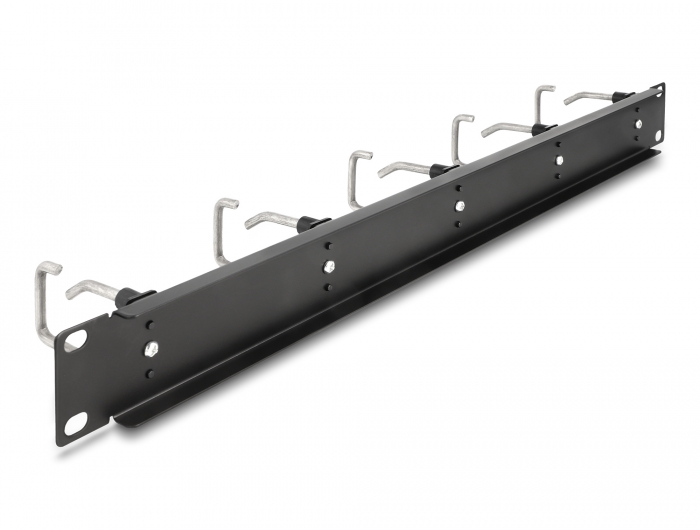 Delock 19″ Kabelmanagement Rangierpanel mit 5 Metallbügel 1 HE schwarz #2 