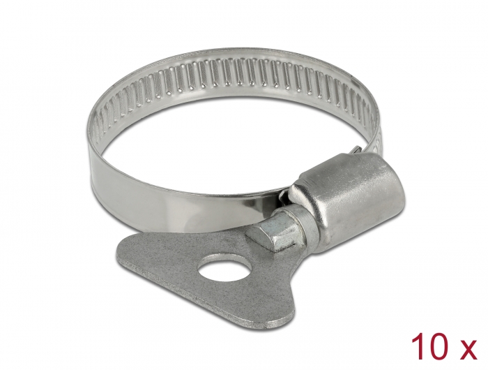 Delock Schlauchschelle mit Flügelmutter 25 - 40 mm 10 Stück Metall #1 