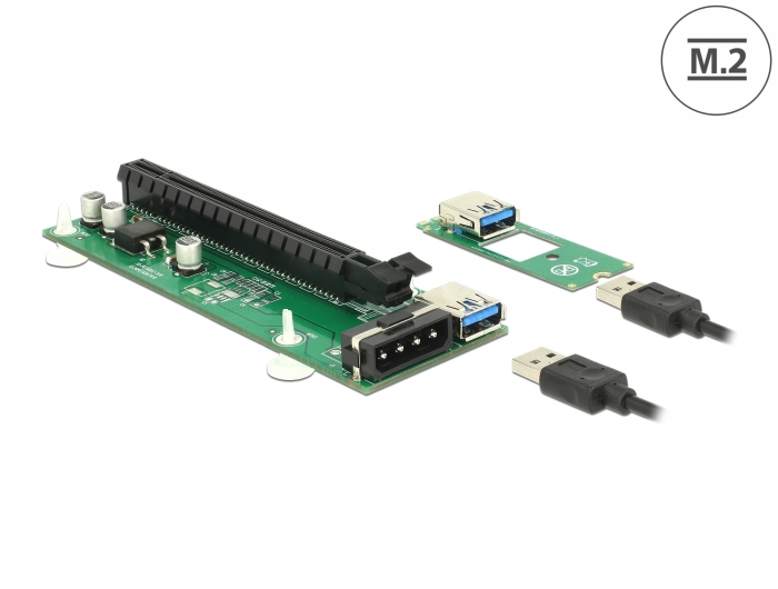 Delock Riser Karte M.2 Key B+M > PCI Express x16 mit 30 cm USB Kabel #1 