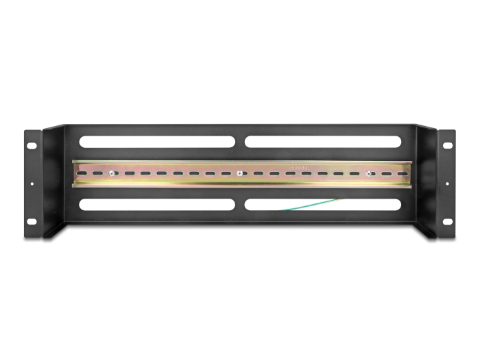 Delock 19″ Schutzschalterleiste mit Abdeckung und Hutschiene 3 HE Metall schwarz #4 