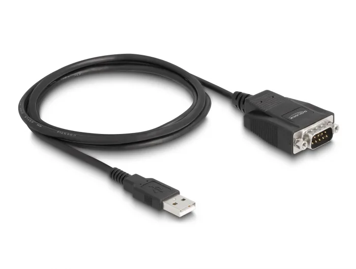Delock Adapter USB 2.0 Typ-A Stecker zu 1 x Seriell RS-232 D-Sub 9 Stecker mit Schrauben und Muttern ESD Überspannungsschutz #2 