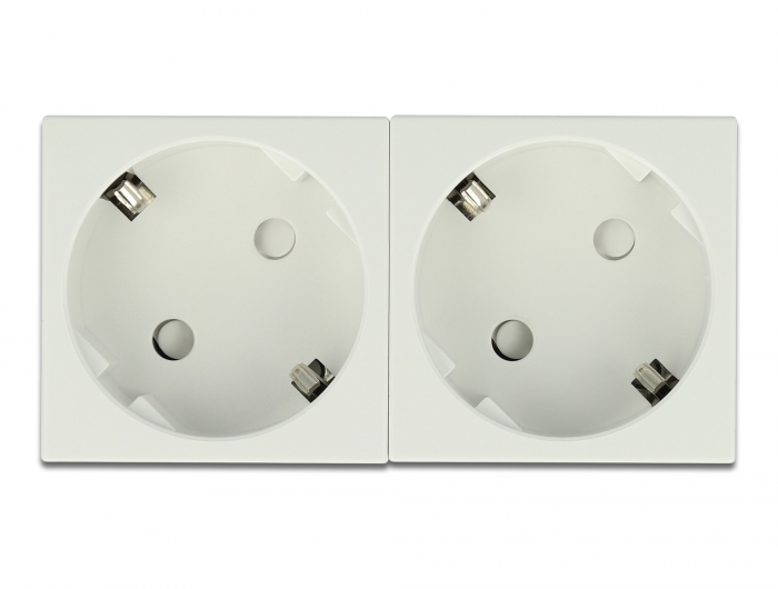 Delock Easy 45 Schutzkontakt-Steckdose 2-fach 45°-Anordnung 45 x 45 mm 5 Stück #2 