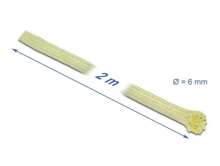 Delock Geflechtschlauch aus Aramid Fasern 2 m x 6 mm #2 