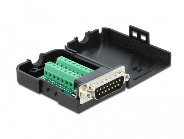 Delock D-Sub15 Stecker zu Terminalblock mit Gehäuse #1 