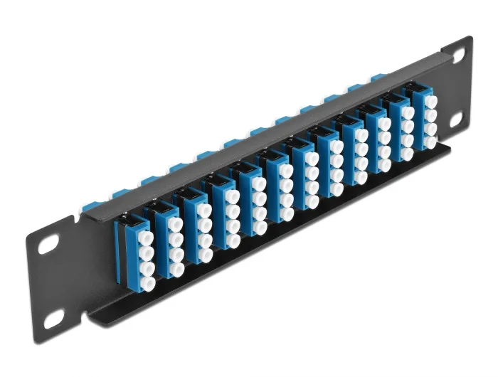 Delock 10″ LWL Patchpanel 12 Port LC Quad blau 1 HE schwarz #2 