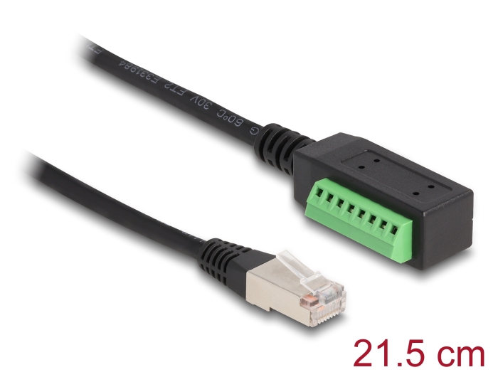 Delock RJ45 Kabel Cat.5e Stecker zu Terminalblock Adapter 21,5 cm #1 