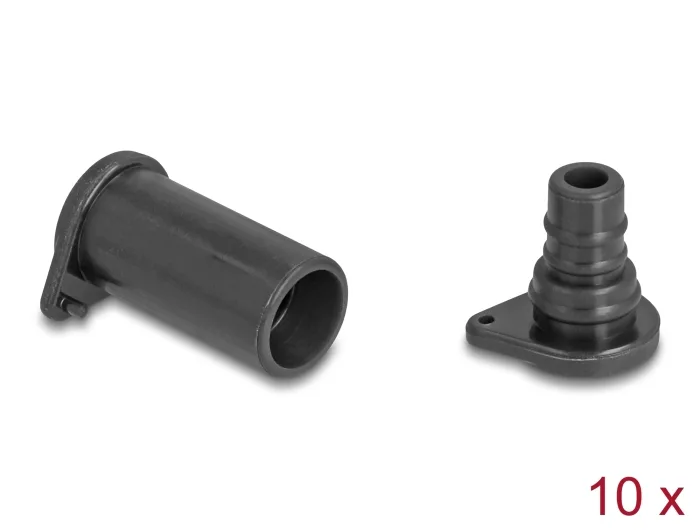 Delock DL4 Staubschutz für Stecker und Buchse, Silikon, 2-teilig, schwarz 10er Set #1 