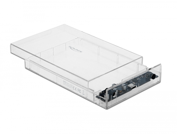 Delock Externes Gehäuse für 3.5″ SATA HDD mit USB Type-C™ Buchse transparent - werkzeugfrei #2 