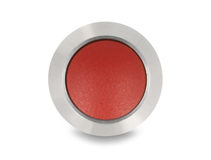 Delock Drucktaster zum Einbau 12 mm 2 x Schraubklemme rot #3 