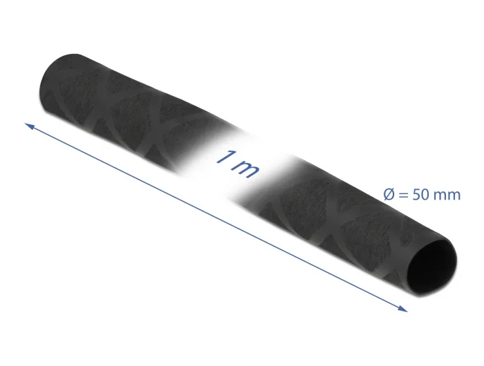 Delock Schrumpfschlauch X-Muster rutschfest 1 m x 50 mm schwarz #2 