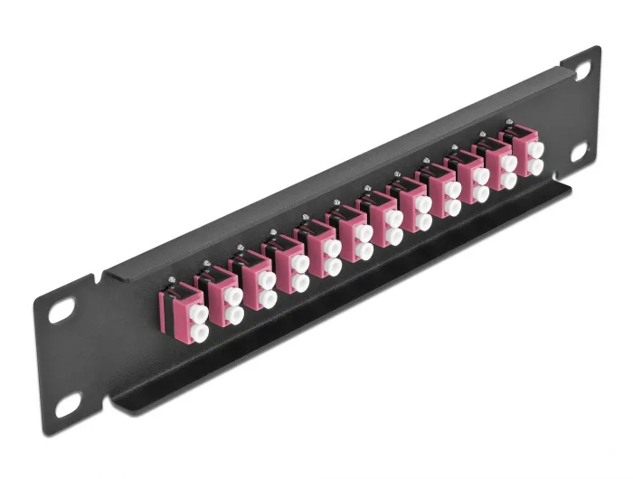 Delock 10″ LWL Patchpanel 12 Port LC Duplex violett 1 HE schwarz #2 