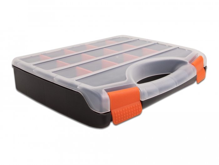 Delock Sortimentsbox mit 17 Fächern 320 x 255 x 60 mm orange / schwarz #2 