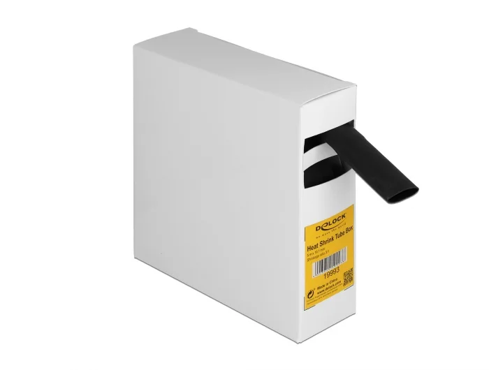 Delock Schrumpfschlauch Box, mit Innenkleber, Schrumpfungsrate 3:1, 5 m x 19,1 mm schwarz #1 