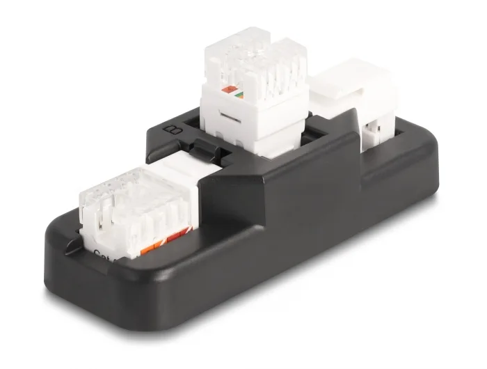 Delock Keystone LSA Set mit Auflegehalterung RJ45 / RJ11 Cat.6 schwarz #1 