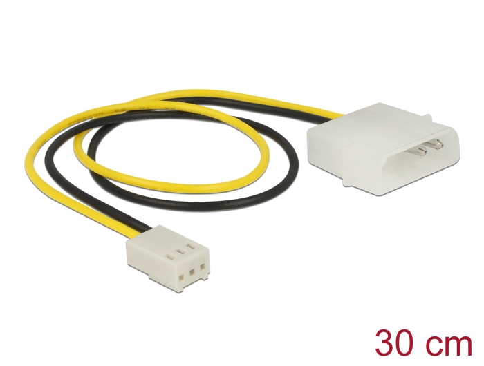 Delock Stromkabel 2 Pin Stecker > 3 Pin Buchse (Lüfter) 30 cm #1 