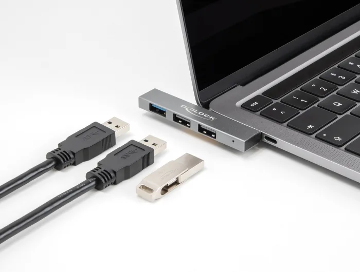 Delock 3 Port Slim USB Hub mit USB Type-C™ zu 1 x USB 10 Gbps USB Typ-A + 2 x USB 2.0 Typ-A #3 