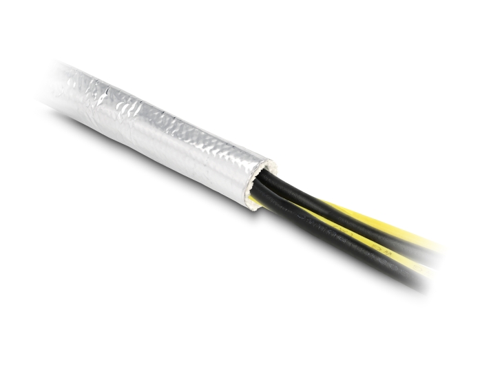 Delock Kabelschlauch aus Glasfasergeflecht und Aluminium 2 m x 16 mm #3 
