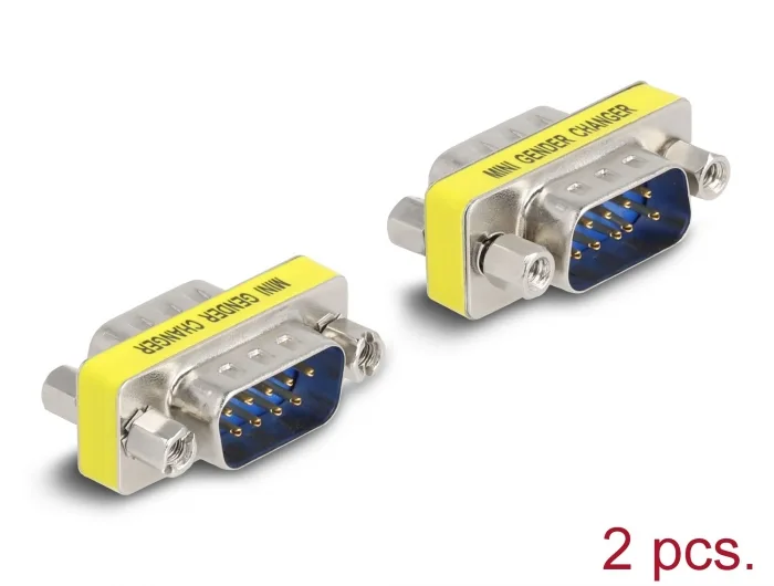 Delock D-Sub 9 Pin Gender Changer Stecker zu Stecker (Muttern) 2 Stück #1 