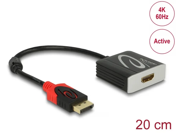 Delock Adapter DisplayPort 1.2 Stecker > HDMI Buchse 4K 60 Hz Aktiv #1 