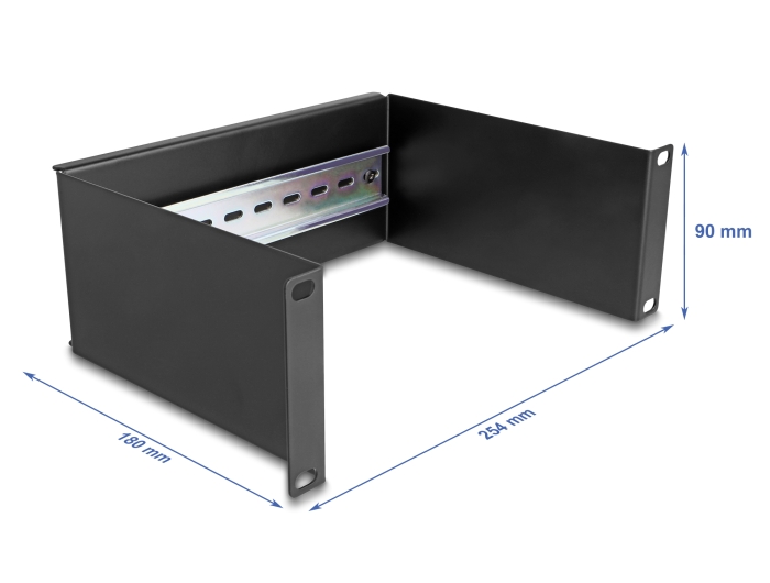 Delock 10″ Hutschienenpanel 2 HE schwarz #1 