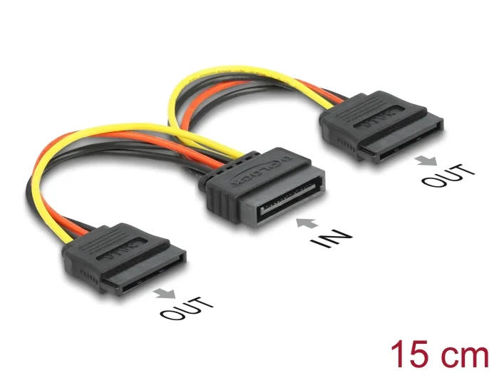 Delock Kabel Power SATA 15 Pin > 2 x SATA HDD – gerade #1 