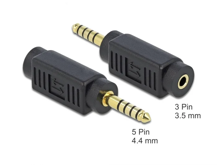 Delock Adapter Klinkenstecker 4,4 mm 5 Pin zu Klinkenbuchse 3,5 mm 3 Pin #1 