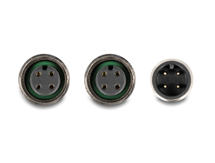 Delock M12 Y-Splitter A-kodiert 4 Pin 1 x Buchse zu 1 x Stecker und 1 x Buchse Parallelschaltung #3 
