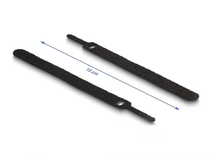 Delock Klett-Kabelbinder L 150 x B 12 mm schwarz 10 Stück #2 