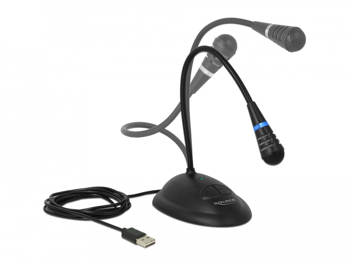 Delock USB Schwanenhals Mikrofon mit Standfuß und Mute + On / Off Taste #4 