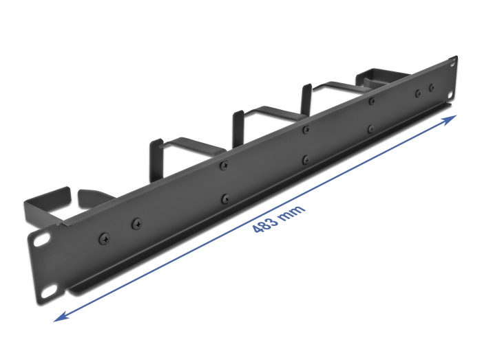 Delock 19″ Kabelmanagement Rangierpanel mit 5 Metall Bügeln (2 x horizontal, 3 x vertikal) 1 HE schwarz #2 
