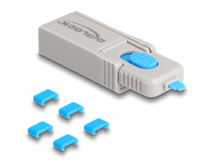 Delock USB Type-C™ Port Blocker Set für USB Type-C™ Buchsen 5 Stück + Verschlusswerkzeug #1 