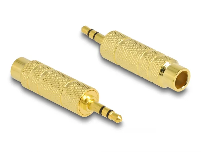 Delock Adapter Klinke 3,5 mm Stecker > 6,35 mm Buchse 3 Pin Metall #1 