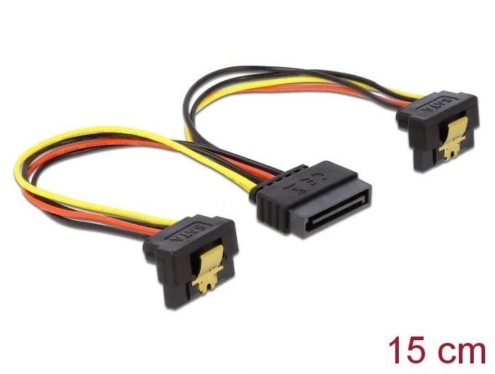 Delock Kabel Power SATA 15 Pin > 2 x SATA HDD mit Metallclip– gewinkelt #1 